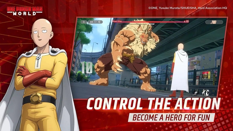 Xây dựng đội ngũ chiến binh anime với One Punch Man World mod apk